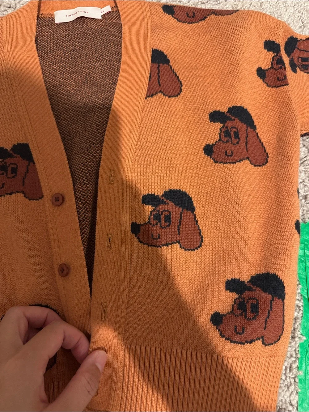 Tiny Cottons Dog-Print Cardigan